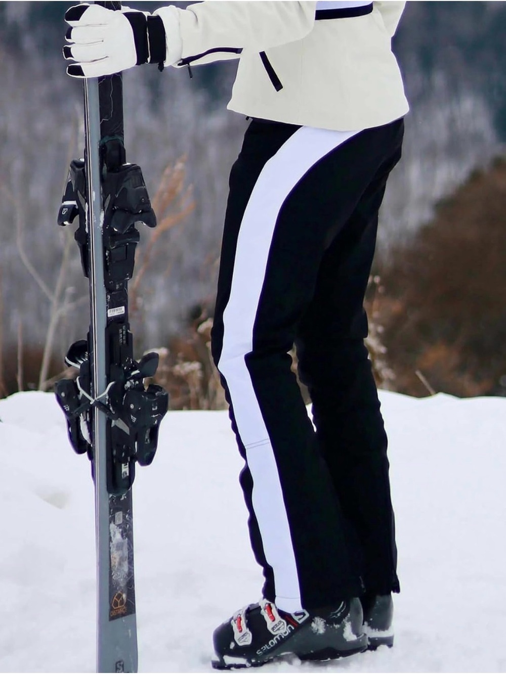 Brand New Obermeyer Black Ski Pants with White Side Stripe